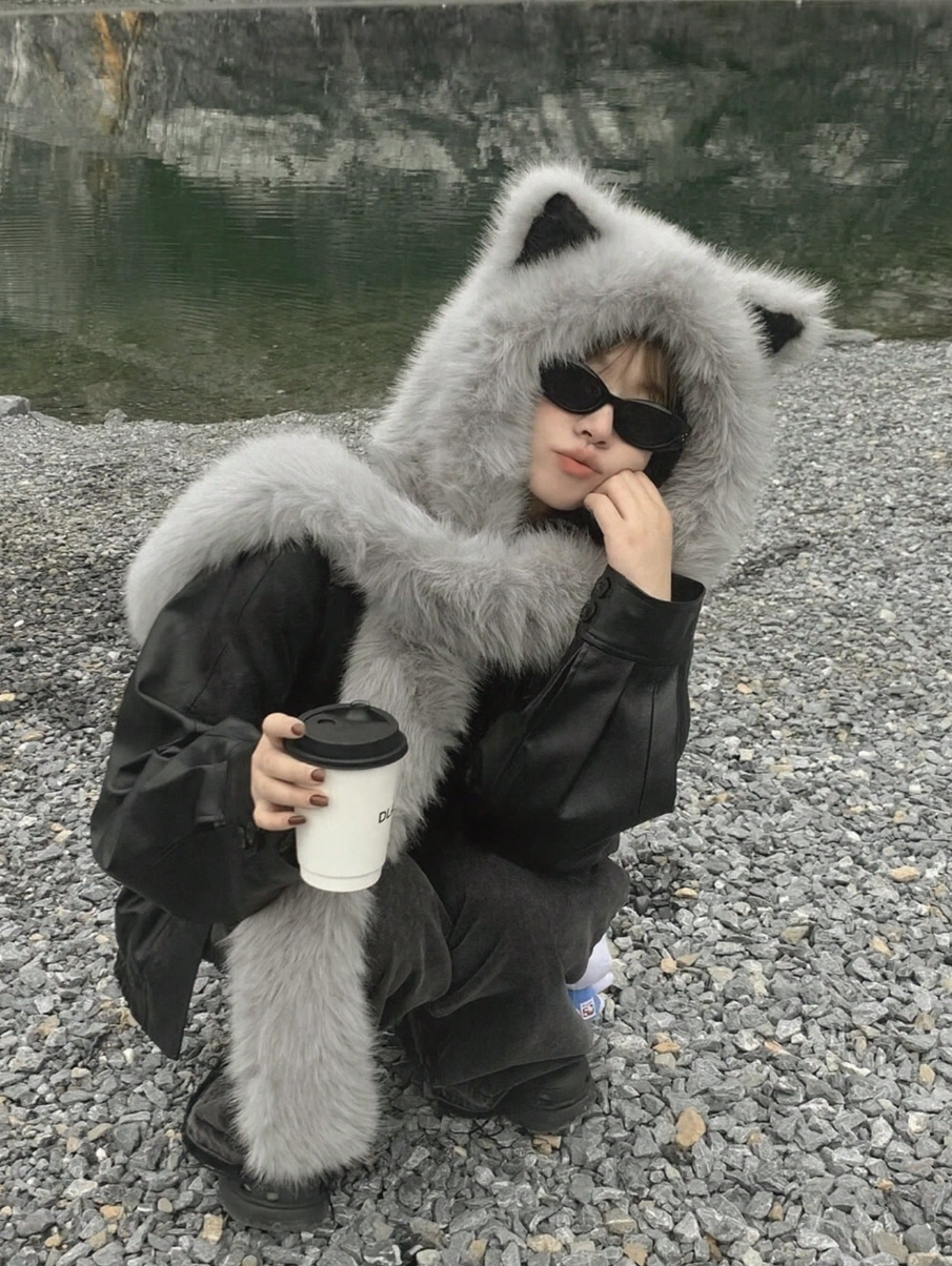 MŨ LÔNG TRÙM ĐẦU KÈM KHĂN TAI CÁO/MÈO - ITEM KHÔNG THỂ THIẾU CHO MÙA ĐÔNG NÀU - Image 5